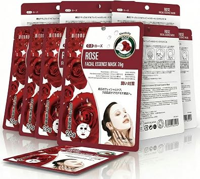 MITOMO MTSS00516-C-3 Miyo Natural 516 Rose Facial Essence Mask, Moisture Protection, Rose