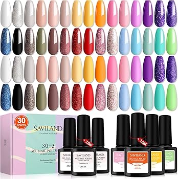 Amazon | Saviland ジェルネイルセット 33点 初心者 カラージェル