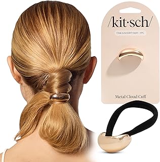 Kitsch Gold Hair Cuffs – Metal Ponytail Cuff for Women – Durable, Elegant Holder for Ponytails, Braids & Updos – Gold Hair Accessory | Ideal Gifts for Women – Small, 1pc