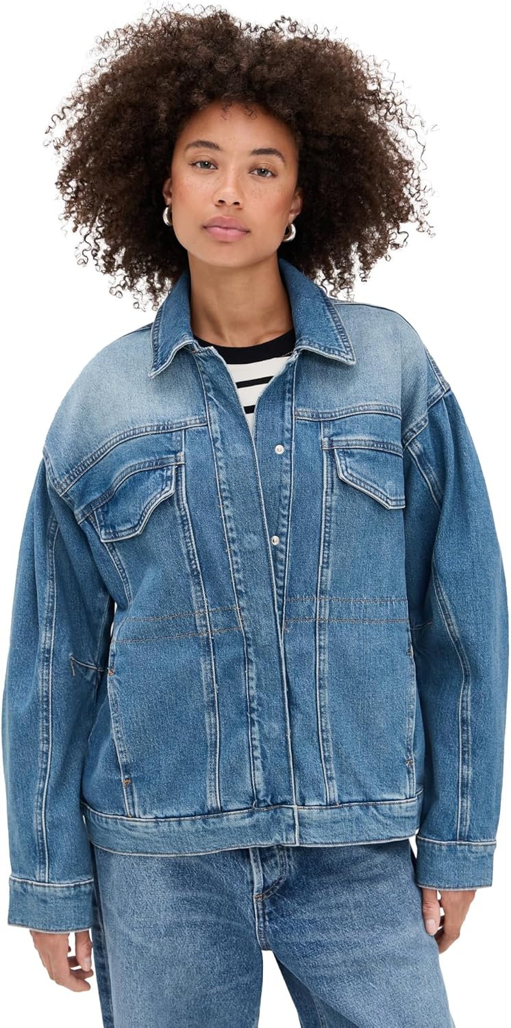 Good American Women's Barrel Sleeve Denim Jacket