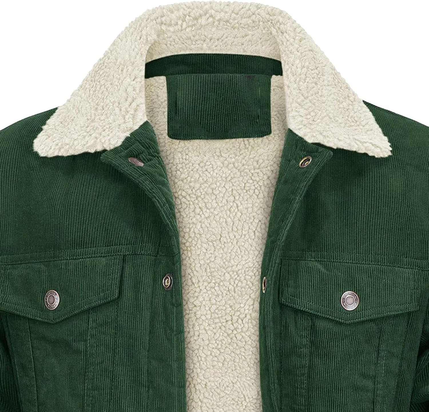 Maiyifu-GJ Men's Winter Jacket Thicken Warm Fleece Lined Coat Casual Lapel Trucker Jackets Outerwear