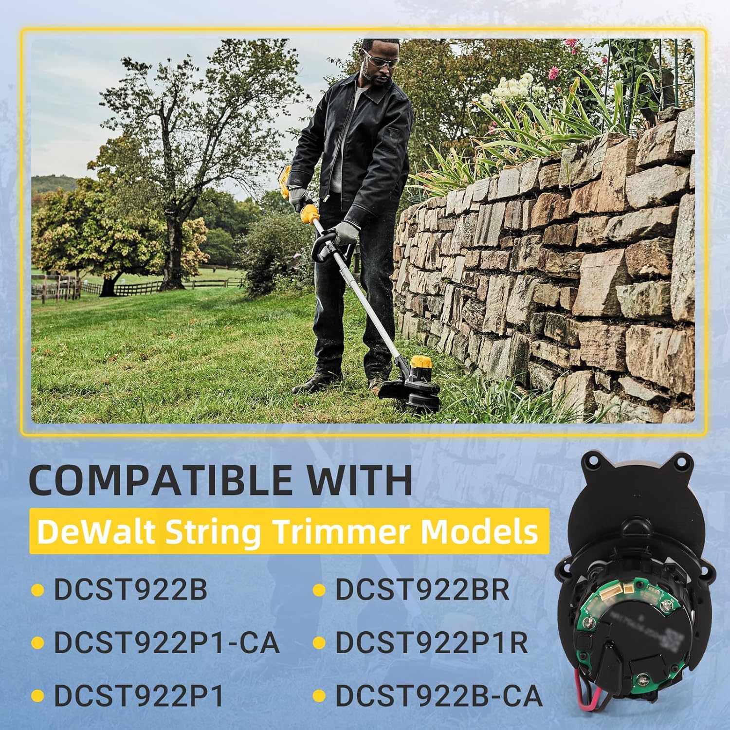 NA283417 String Trimmer Motor Compatible with DeWalt String Trimmer Lawn Mower Motor DCST922B, DCST922P1-CA, DCST922P1, DCST922BR, DCST922P1R, DCST922B-CA