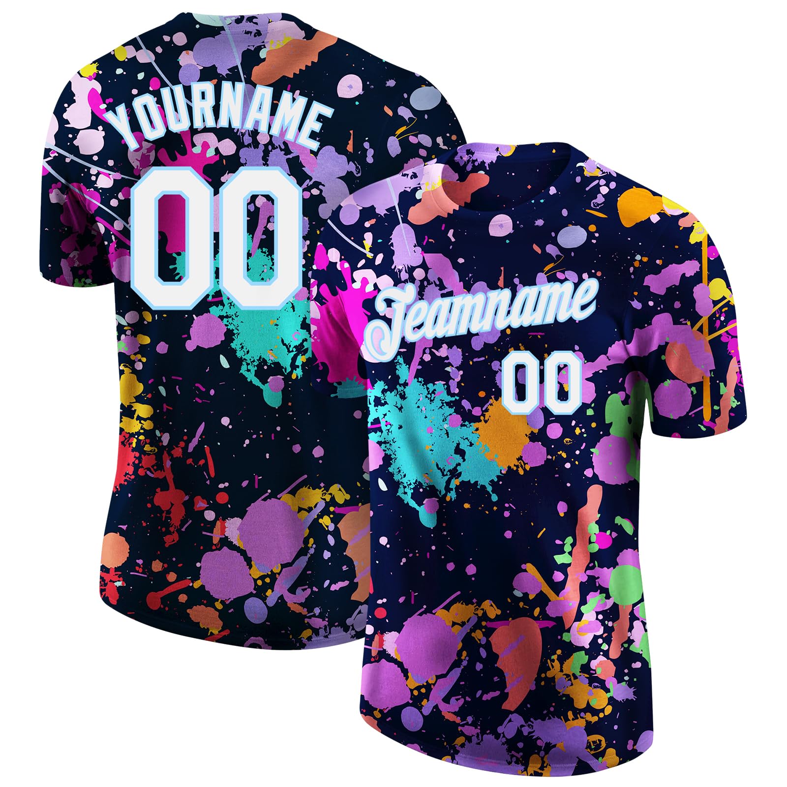 Pisting Customized Colorful Graffiti Baseball T-Shirts - softball | Mubboo