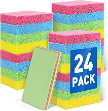 24 Pack Kitchen Sponges Non-Scratch Cellulose Sponges Bulk for Cleaning | Compressed Cellulose Sponges, Reusable Multipurpose Scrub Sponge for Kitchen, Bathroom, DIY Craft