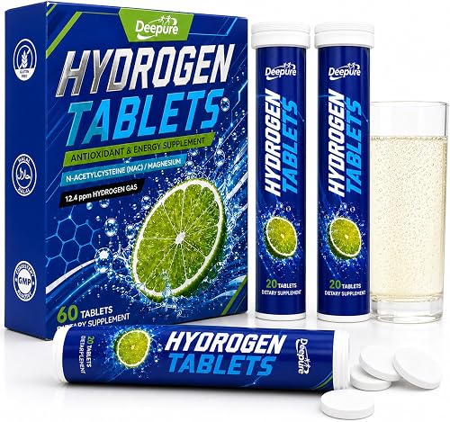 Hydrogen Water Tablets Fast Dissolving Lemon Lime Flavor 60 Count 3 Strips