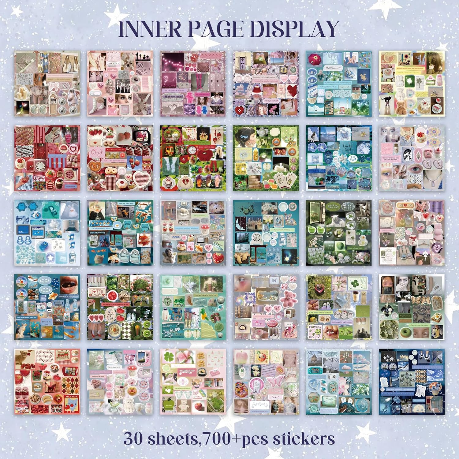 Retro Japanese Sticker Book with Over 1200 Pcs, 30 Sheets of Manga Style Aesthetic Stickers for Journaling and DIY Craft