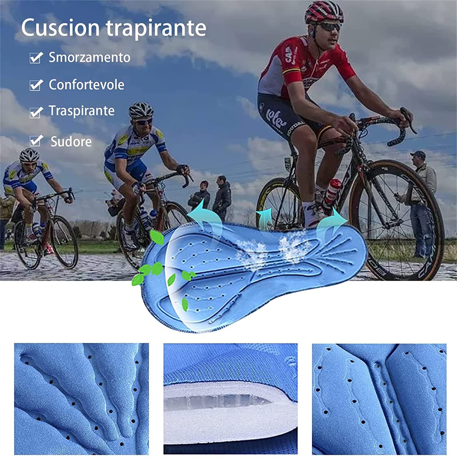 Summer Cycling Skinsuit Triatlón for Hombres, Pro Manga Corta Traje de Ciclismo con Gel Pad Ropa de Deporte Exterior Triatlón Ropa