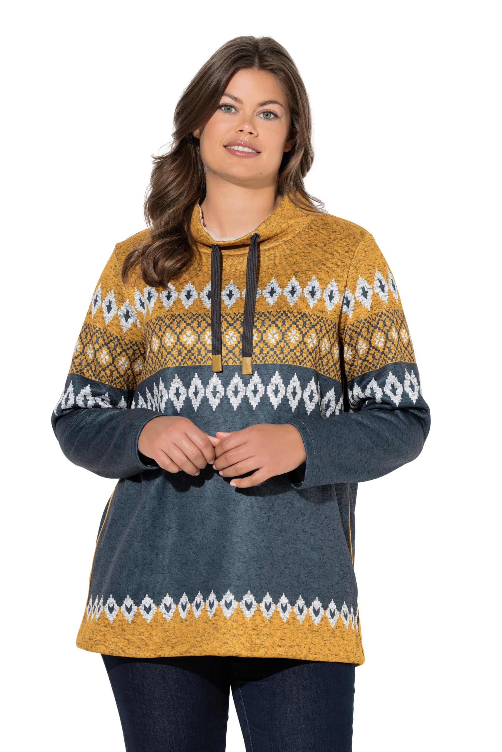 Laurasøn Norweger-Strick-Fleece-Pullover, Stehkragen 843189
