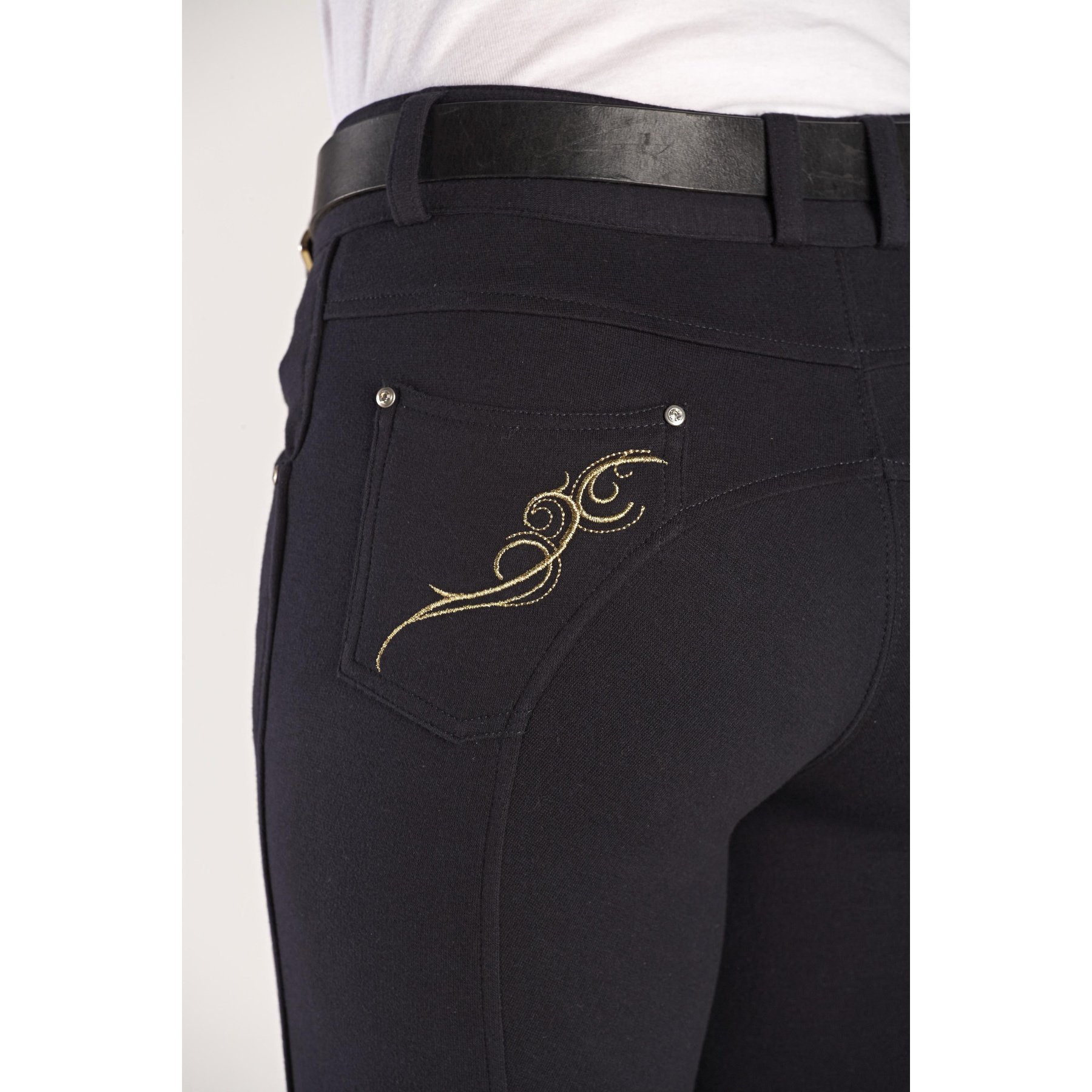 Caldene Carter Ladies Riding Breeches 24 inch Long Black