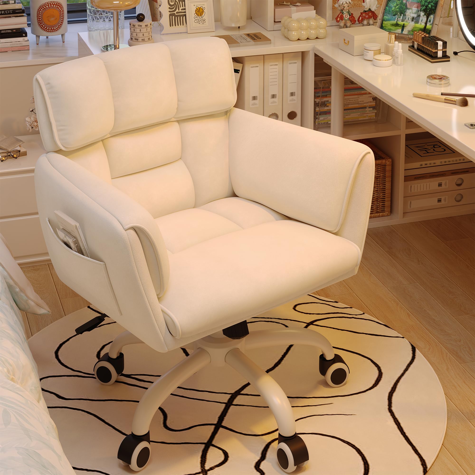 Amazon.com: DurayLoly Home Office Chair with Wheels Soft-Touch