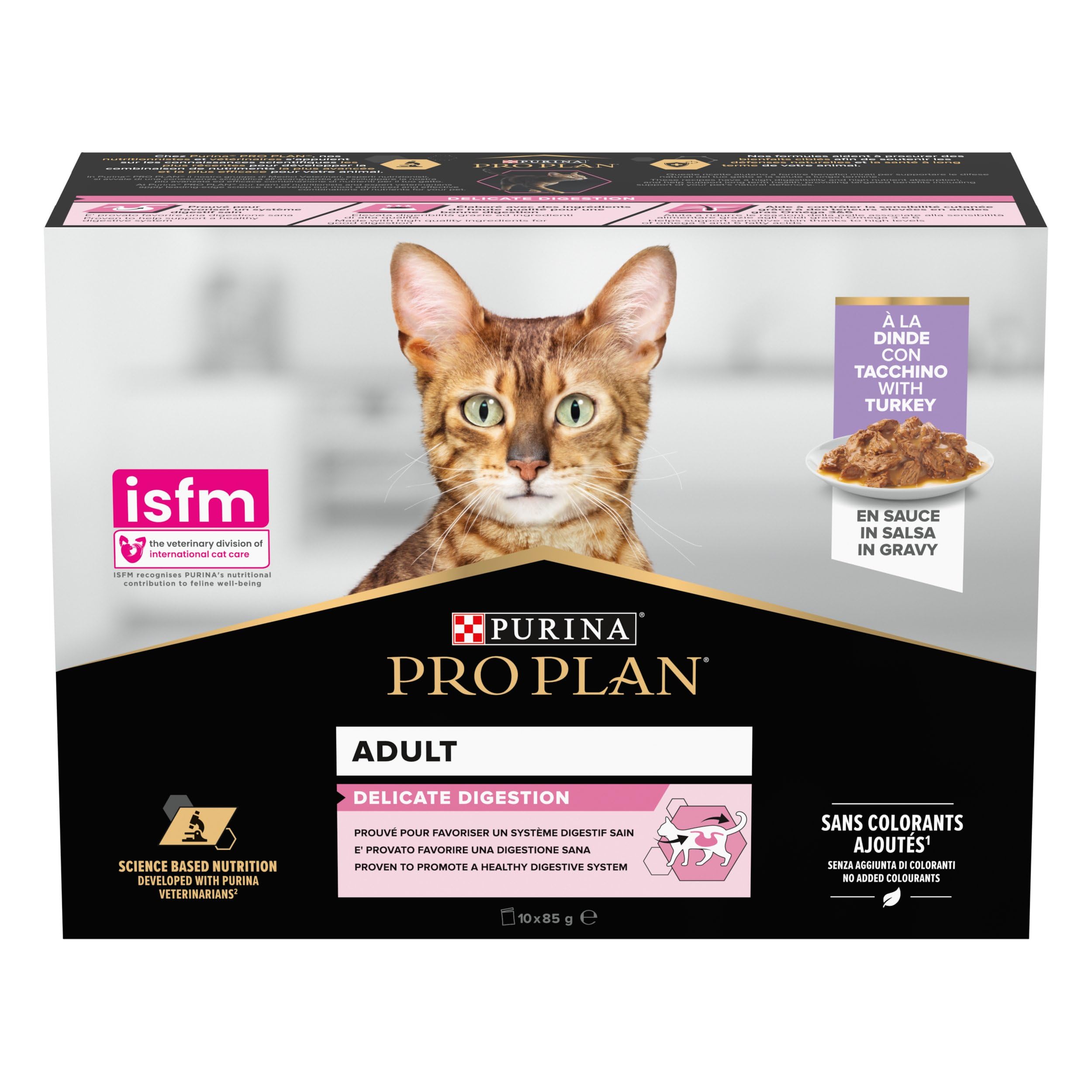 Purina Pro Plan Delicate Digestion Cibo Umido per Gatti Adulti Pezzettini in Salsa Tacchino, 40 Bustine da 85g