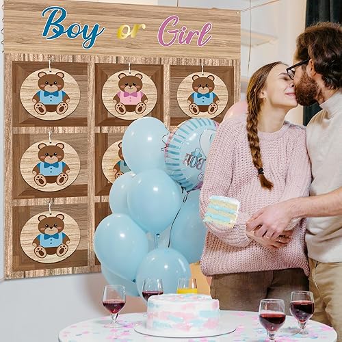 Miniatura 4 de OurWarm Juegos de revelación de género  Tic Tac Toe Board Ideas de revelación de género, niño o niña, él o ella firma suministros de fiesta de