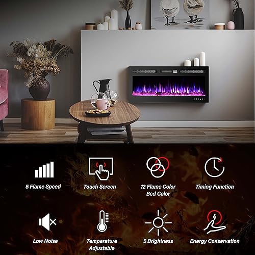 Miniatura 2 de Chimenea eléctrica, insertos de chimenea eléctrica, chimenea falsa, chimenea de pared eléctrica con control remoto, chimenea eléctrica de 30