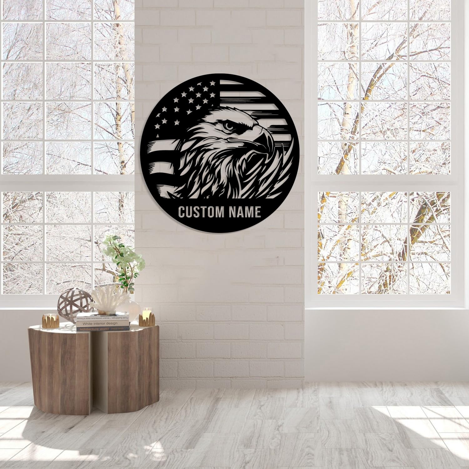 Introducing our Custom Patriotic Metal Signs – a symbol of American pride and personalized wall decor that makes for the perfect patriotic gift. Crafted with precision and attention to detail, these metal American flag signs showcase a unique blend of quality craftsmanship and individuality. (style-2)