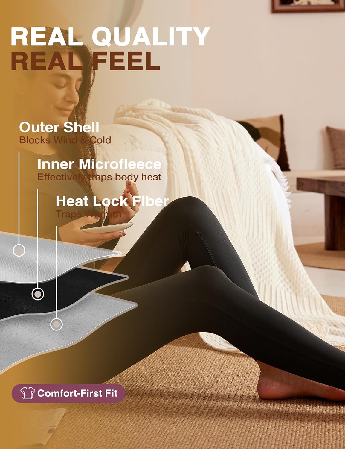 ZUTY 3 Pack Thermal Long Johns Fleece Lined Leggings for Women Underwear Tights Warm Winter Base Layer Pants