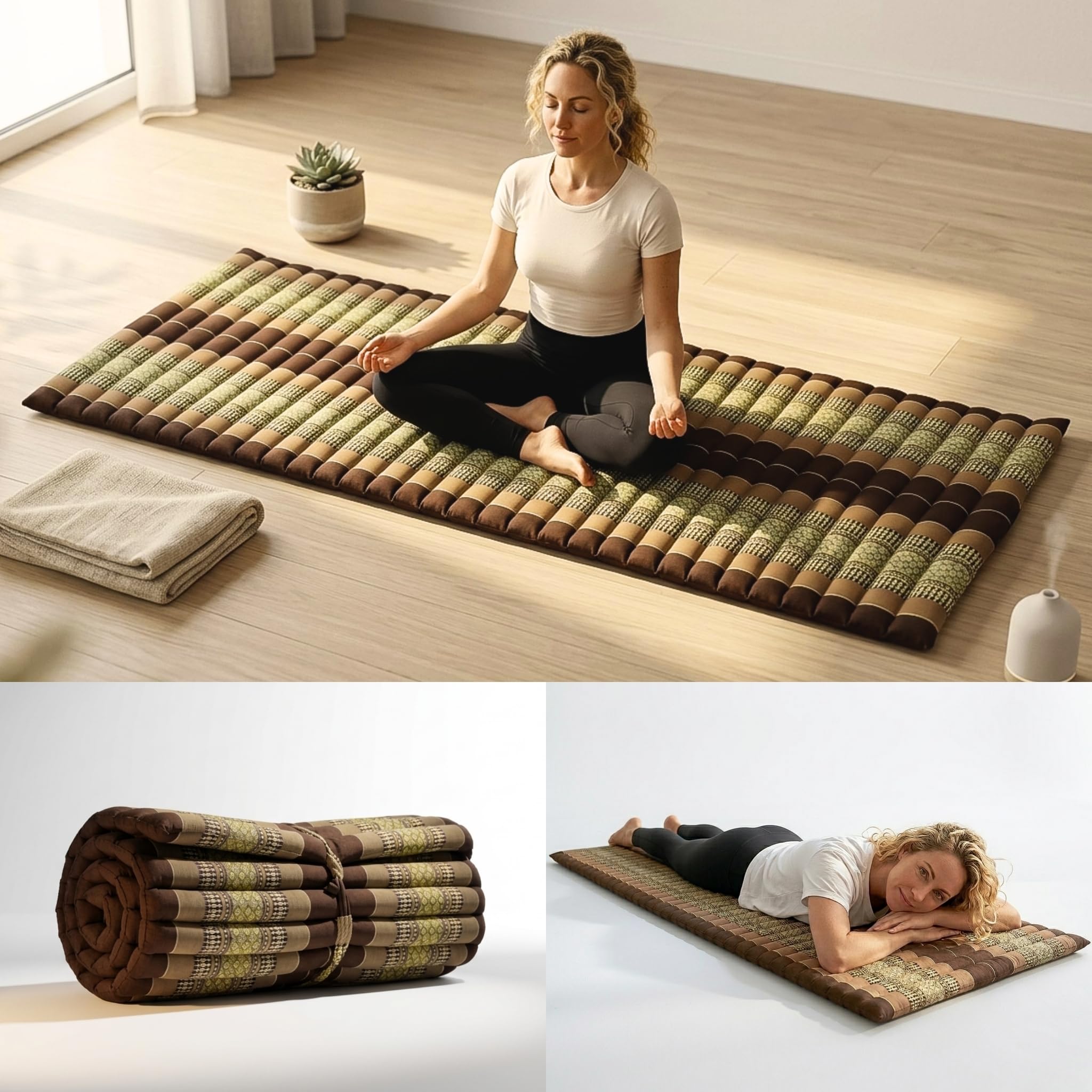 Leewadee Thai Roll Mat 75 x 28 inches Kapok Firm