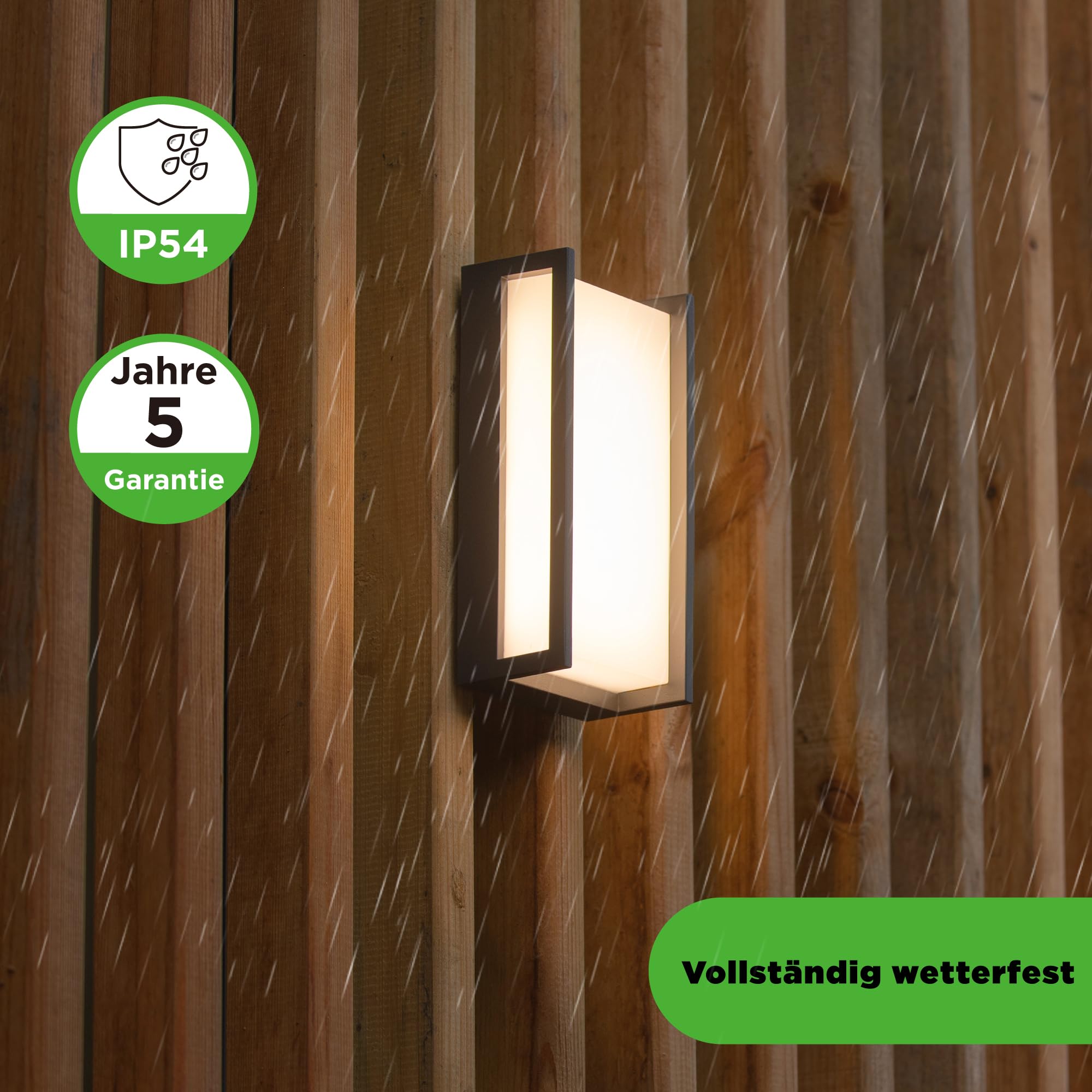 LUTEC LED-Wandleuchten für den Außenbereich, 1100LM 3000K Warmweiß, moderne Aluminium-Wandleuchte für den Außenbereich, wasserdichte Innenwandleuchte für Haustür, Veranda, Hausflur, Garten, dunkelgrau