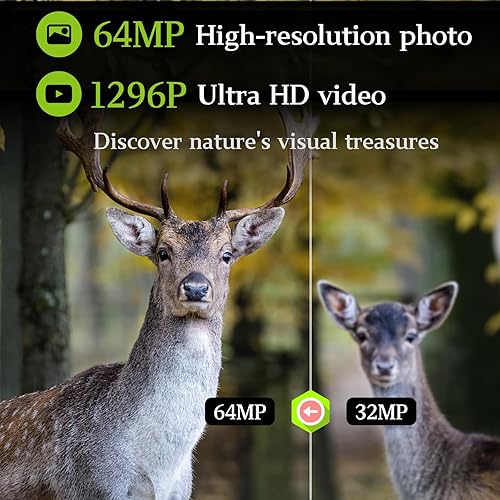 Miniatura 2 de Paquete de 2 cámaras de juegos, Venado Trail Cam sin brillo, visión nocturna de 90 pies, 24 MP, 1296P H.264 MP4 activado por movimiento,