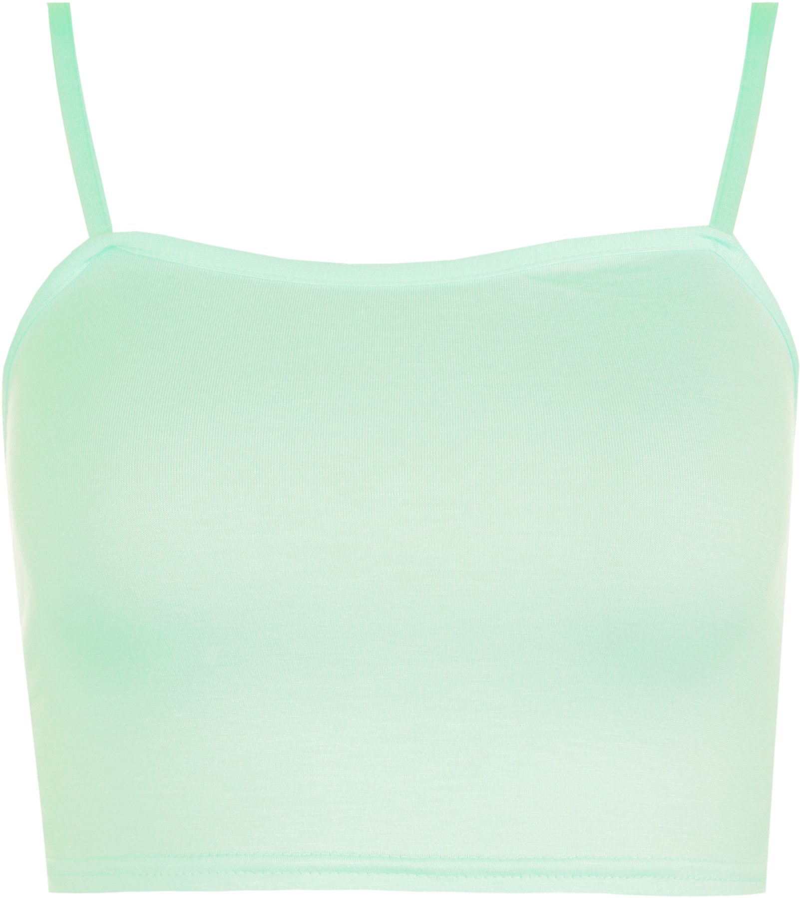 WearAll Womens Strappy Sleeveless Ladies Bralet Crop Stretch Vest Top - Mint - 12-14