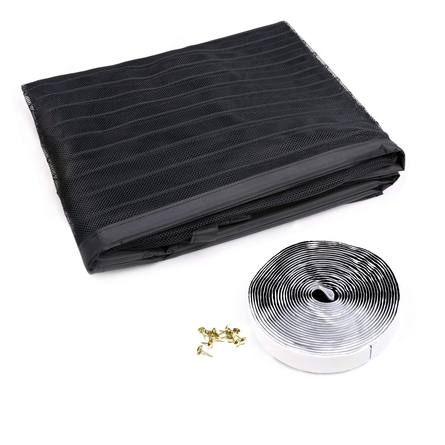 Moustiquaire Porte Fenetre Magnetique, 215x200cm Moustiquaire Enroulable Anti Insecte Mouche Moustique sans Percer pour Couloirs Portes Patio, Noir A