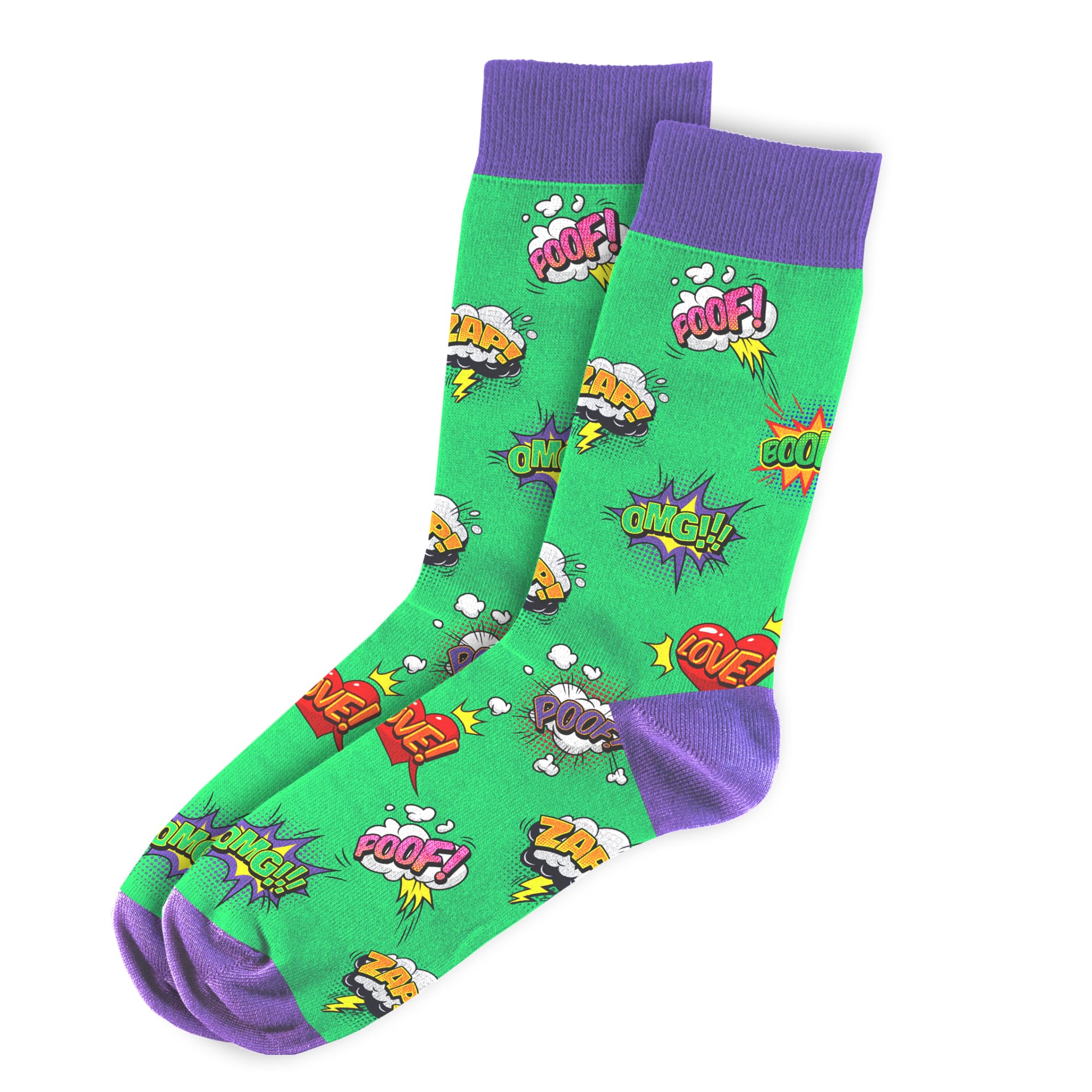 MOJA LDN Premium Funky Bamboo Socks - Soft and Stylish Bamboo Socks - Eco Friendly and Durable Men & Women Socks (UK, Numeric, 7, 11, Regular, Regular, Men, Comic)