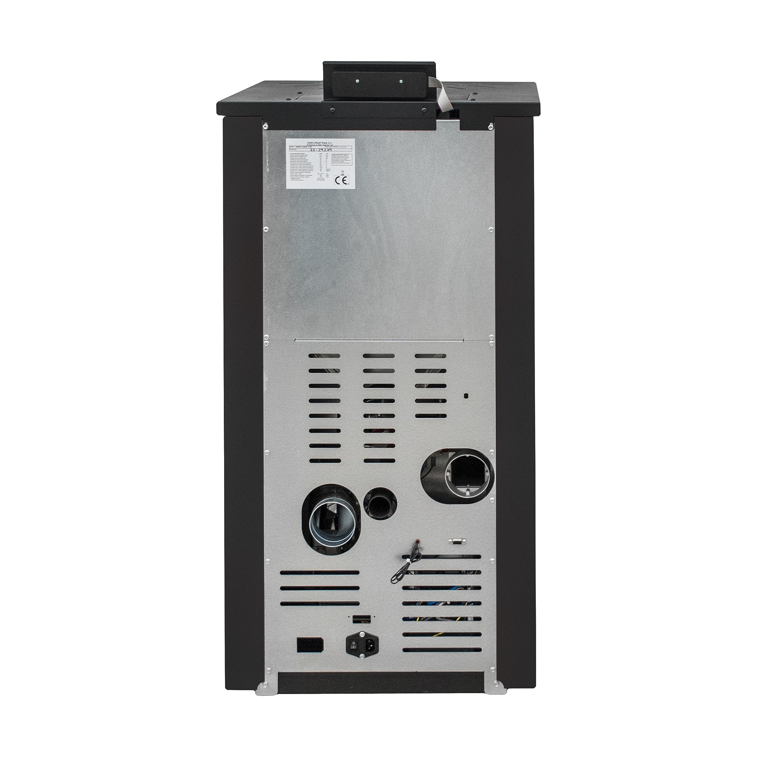 STUFE A PELLET ITALIA Canada 12 KW 5 Sterne WiFi | Pelletöfen Effizienz 91% Heizt 120m² Autonomie 15 Std. 5-Sterne-Zertifiziert Programmierbar WiFi-Steuerung 5 Kräfte 24 Monate Garantie Schwarz