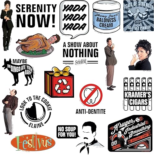 Miniatura 4 de Seinfeld Paquete variado de calcomanías de vinilo grandes de lujo, para laptop, botella de agua, álbumes de recortes, tableta, patineta,