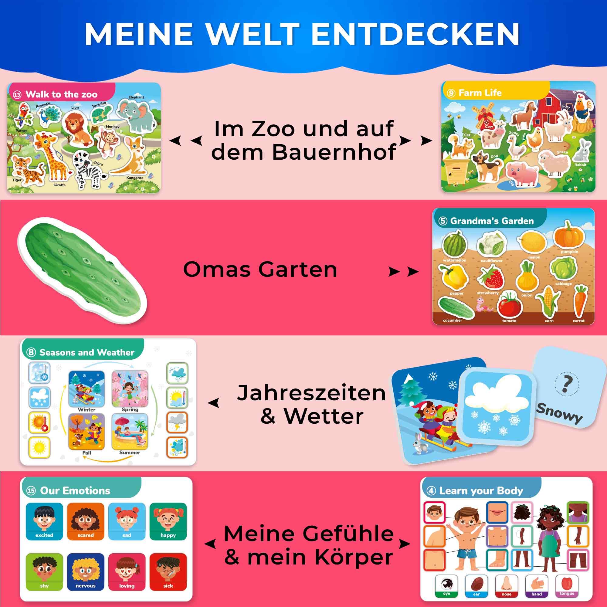 QUOKKA Montessori Spielzeug Busy Book Ab 3-4 Jahre - 15 Bildungsaktivitäten - Vorschule Lernaktivitäten Für Kinder Von 3–5 Jahren - Beschäftigung Für Kinder ab 5-6 - Englische Version