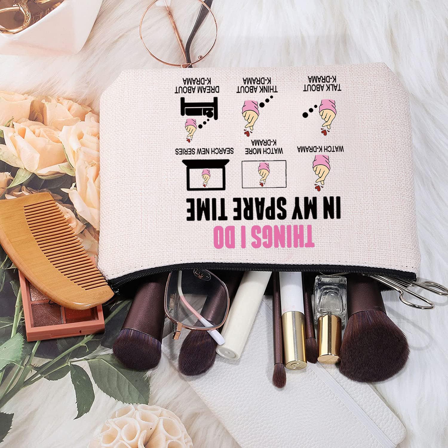 MYSOMY K-Drama Lover Gift K-Drama Merchandise Korean Drama Fan Gift K-Drama Girl Makeup Bag (UK K-Drama Bag) - Image 3