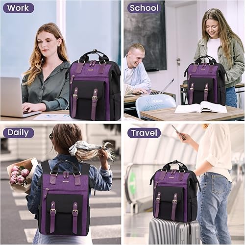 Miniatura 4 de LOVEVOOK - Mochila para laptop, para viaje de trabajo, bolso de enfermera, profesor, médico, viajero, para computadora de negocios, mochila