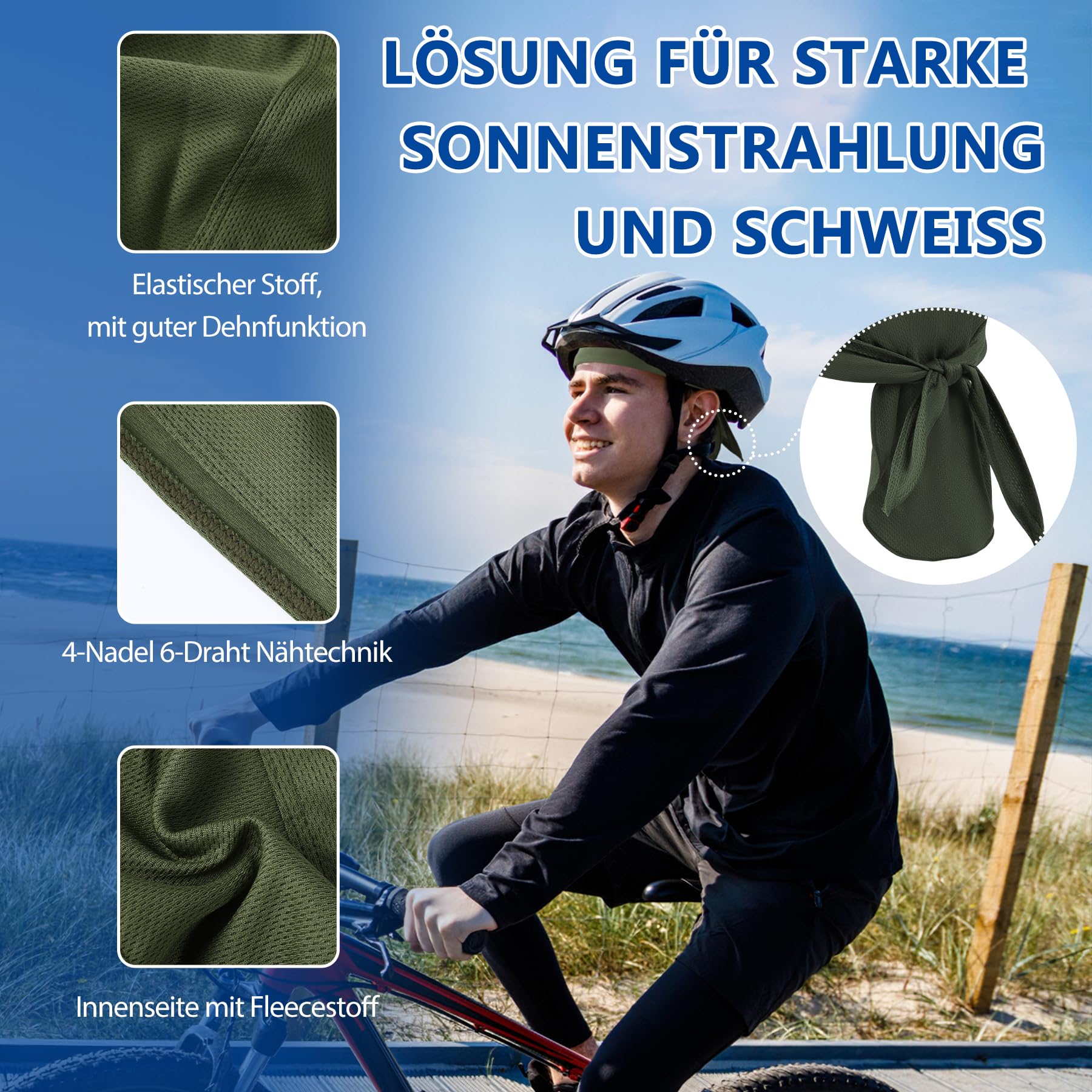 6 Stück Do Rag Skull Caps Sport Bandana Mütze, Schweißableitender Kopfwickel Helmfutter Totenkopfkappe Atmungsaktiv Dew Do Rags für Männer