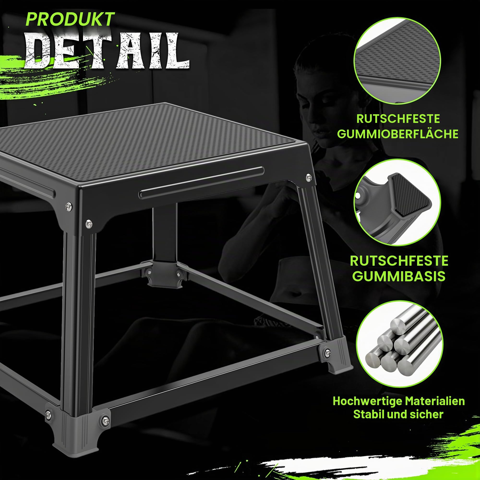 GanFindX Plyometrische Sprungbox aus Metall, 30,5 cm mit 43,2 x 33 cm Oberfläche, Stahl-Plyo-Box, Heim-Fitness-Training, Beweglichkeit, Ausdauer, Konditionierung, Krafttraining