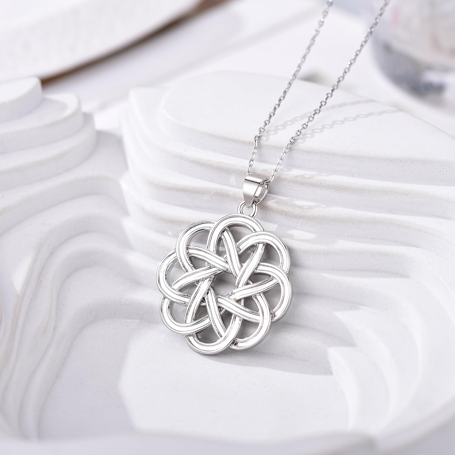 Celtic Necklace Love Knot Pendant Good Luck Love Knot Jewelry for Women Mom Gifts - Image 5