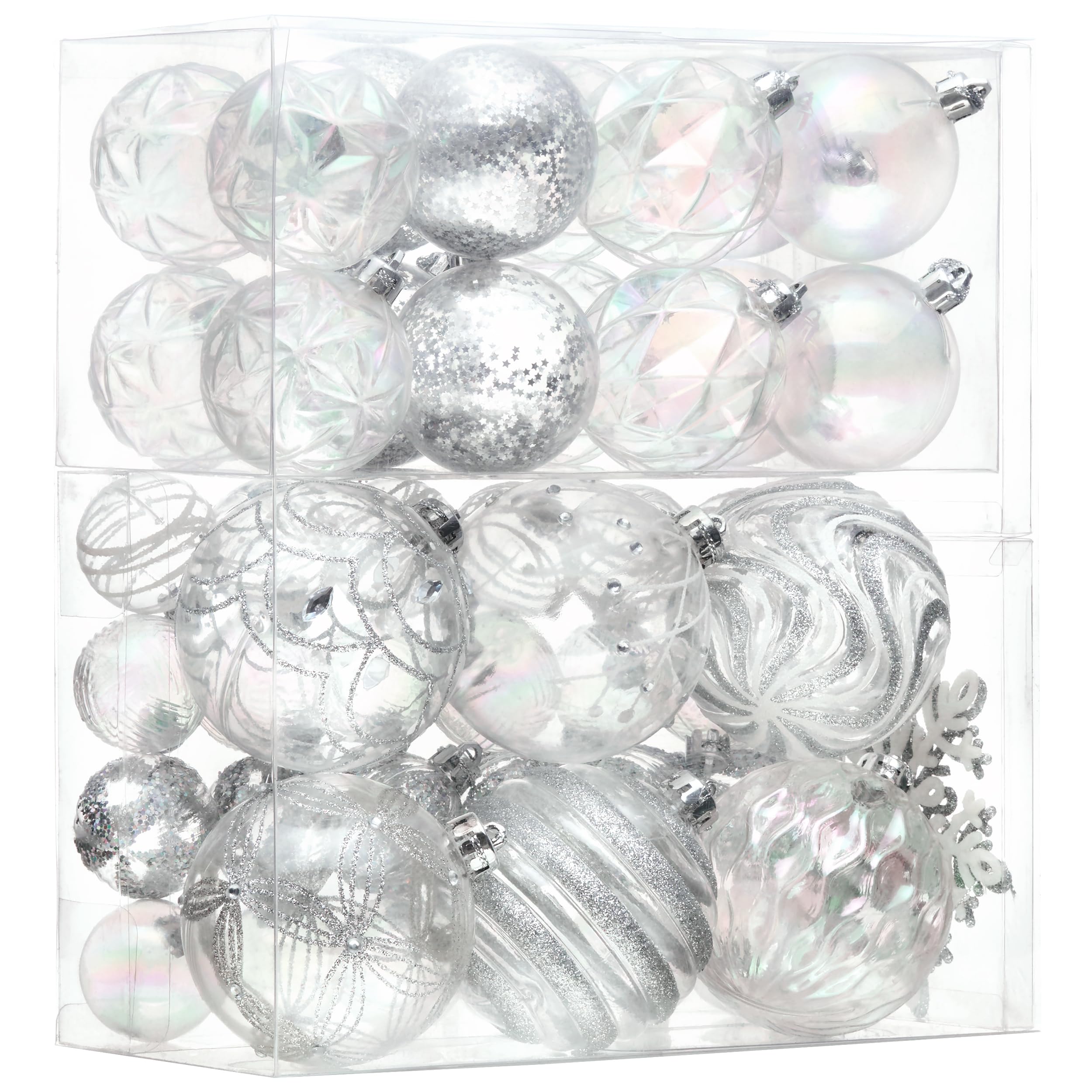 Valery Madelyn Lot de 50 décorations de Noël incassables pour Sapin de Noël, décorations de Noël Transparentes et Transparentes à Suspendre pour l'été, la Plage, la côte, l'océan Nautique, la mer
