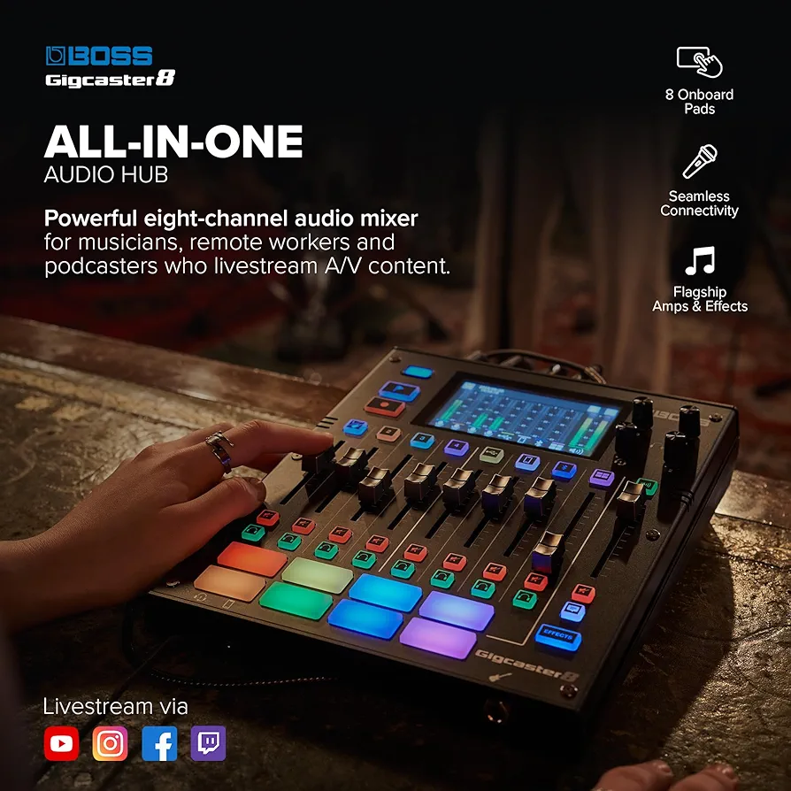 Amazon.com: BOSS Gigcaster 8 | 8-Channel Audio Streaming Mixer