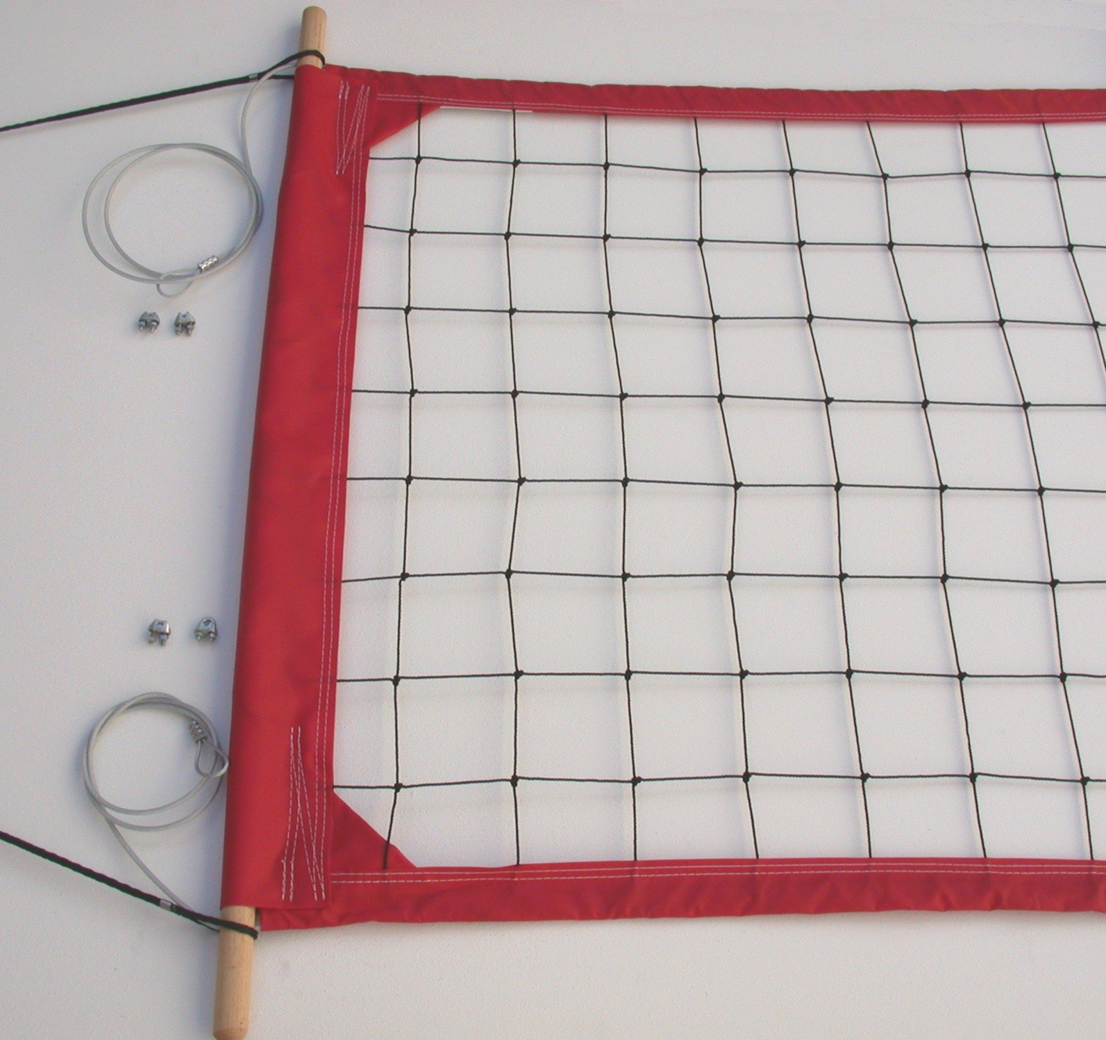 Home Court Volleyball Power Net Aircraft Cable Top/Bottom - PRO2 (Red)