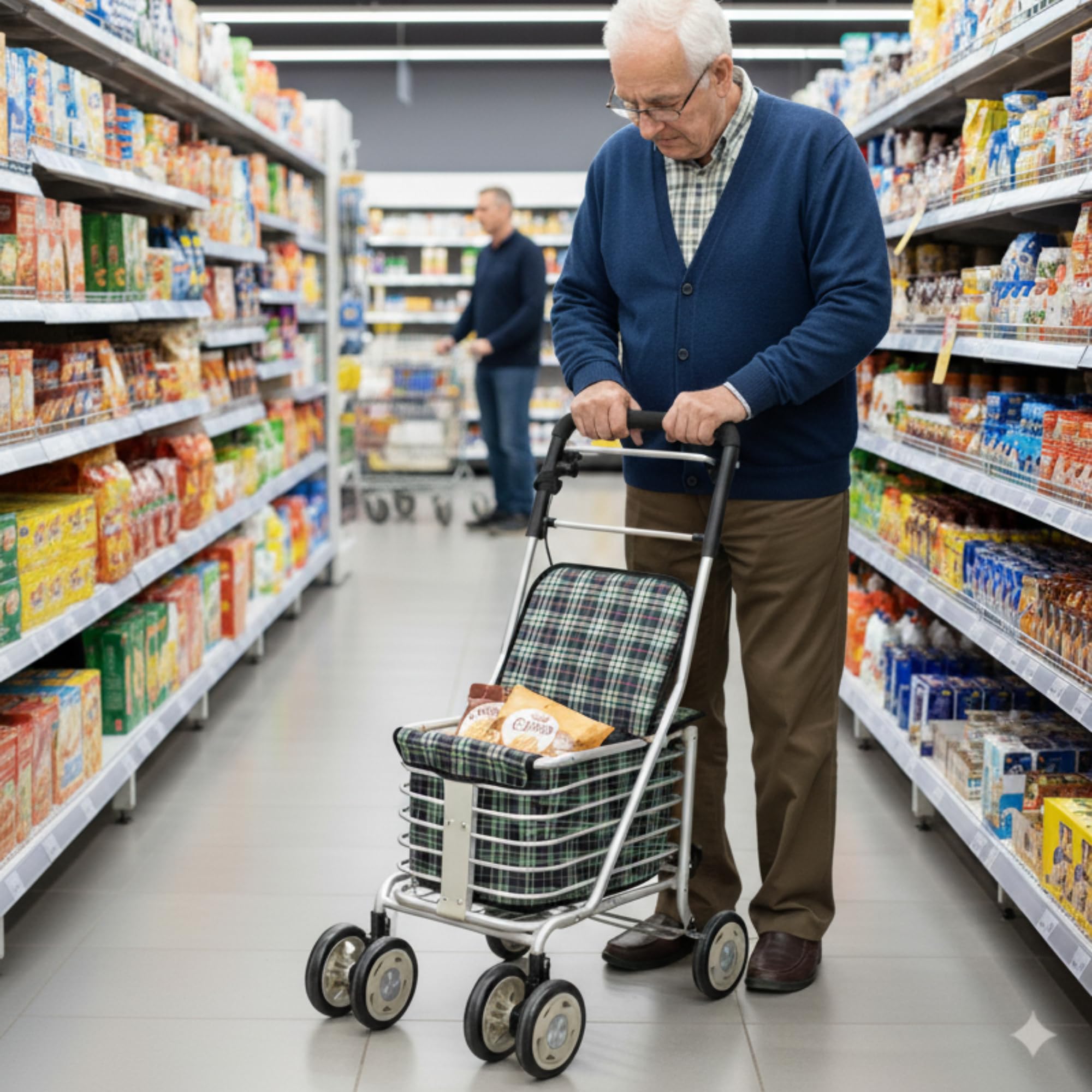 Carrito compra andador con asiento y frenos carrito andador ancianos