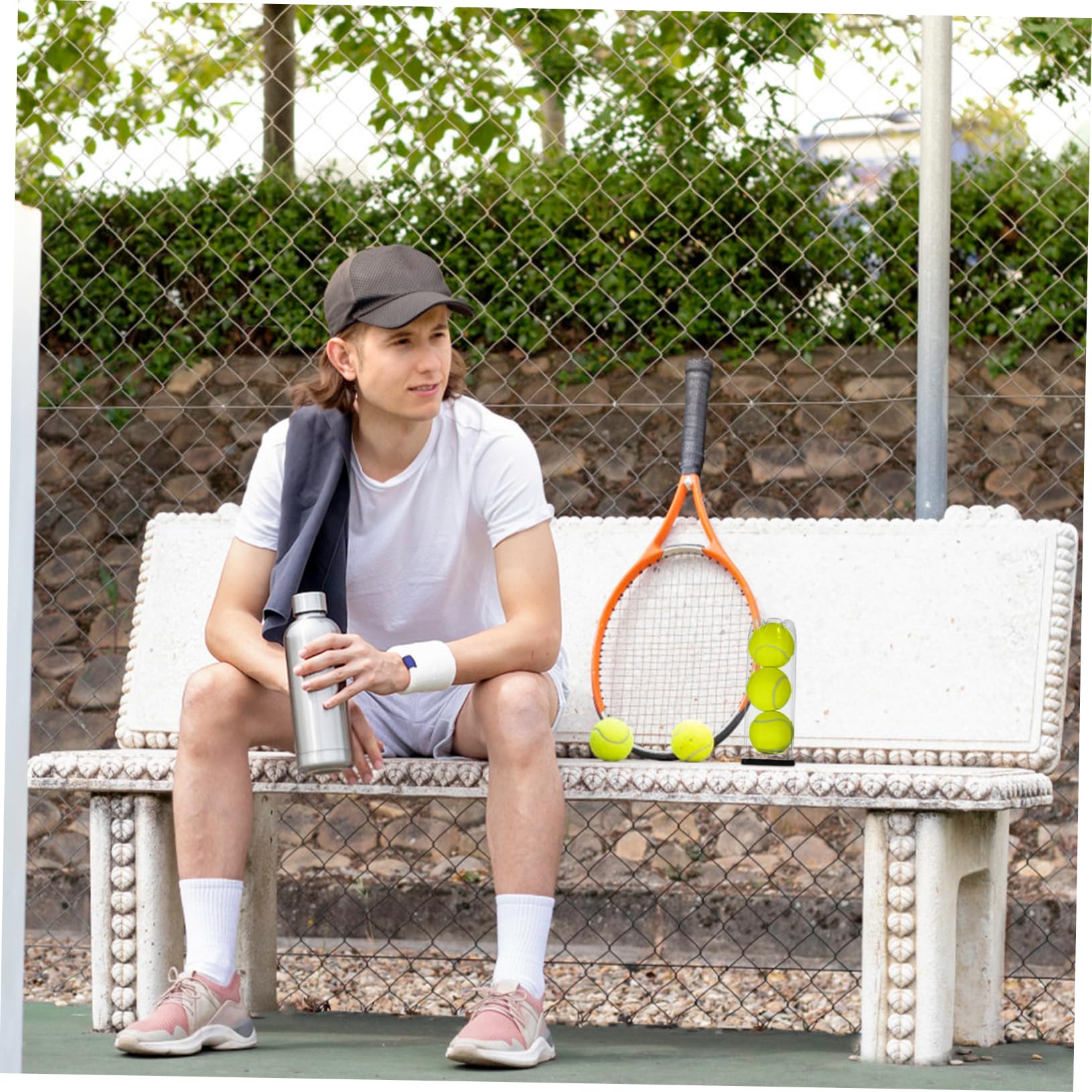 BESTonZON PVC Tennisballhalter Transparent Mit Deckel Tragbarer Organizer Für Tennisbälle Praktische Sportaufbewahrung Für Tennisenthusiasten