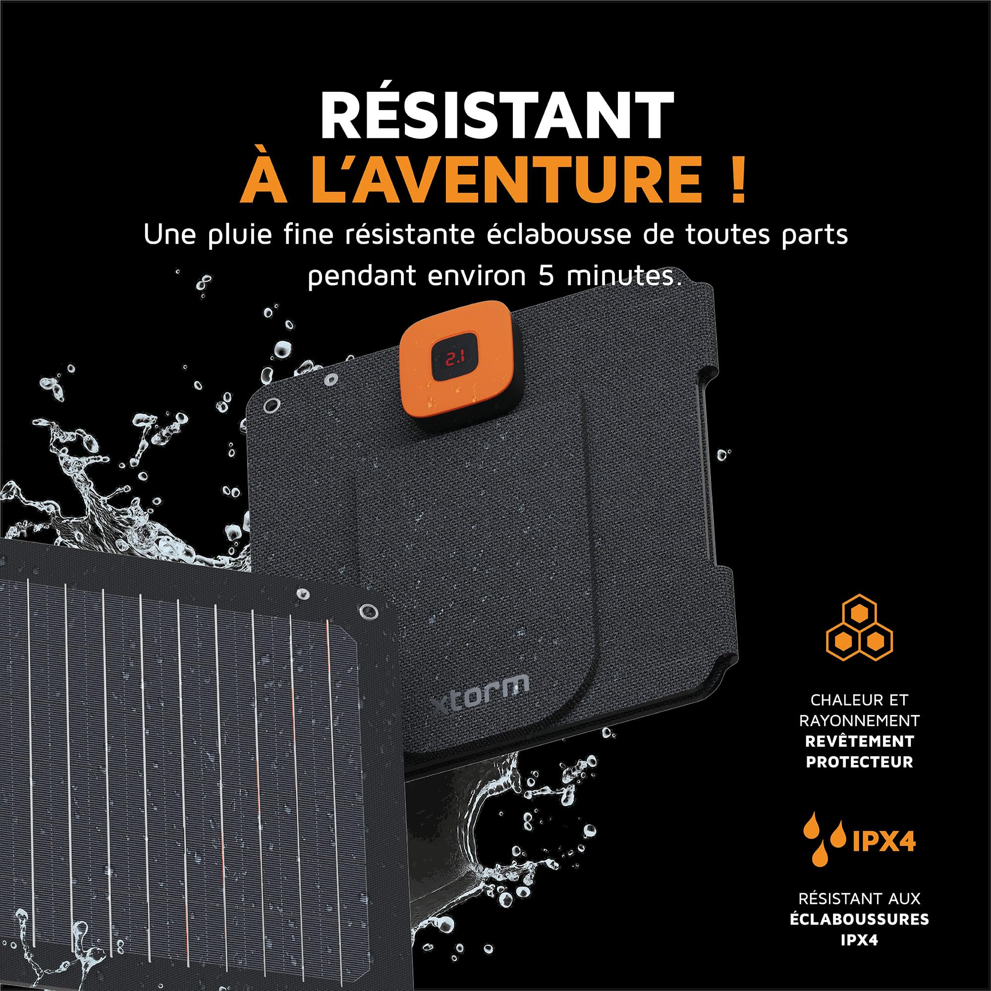 Xtorm SolarBooster, Panneau Solaire Portable 14W, Extérieur, Durable, Énergie Solaire, Flexible, Monocristallin, EFTE