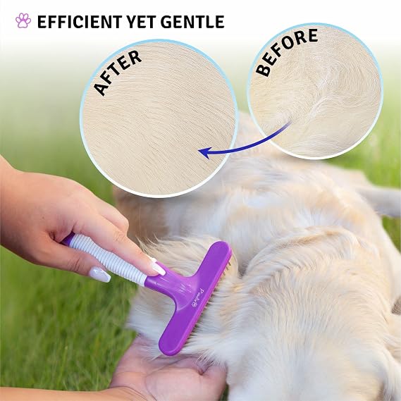 Poodle Pet Dog Grooming Rake + Large Slicker Brush Bundle