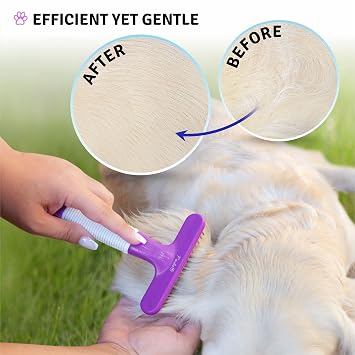Poodle Pet Dog Grooming Rake + Large Slicker Brush Bundle