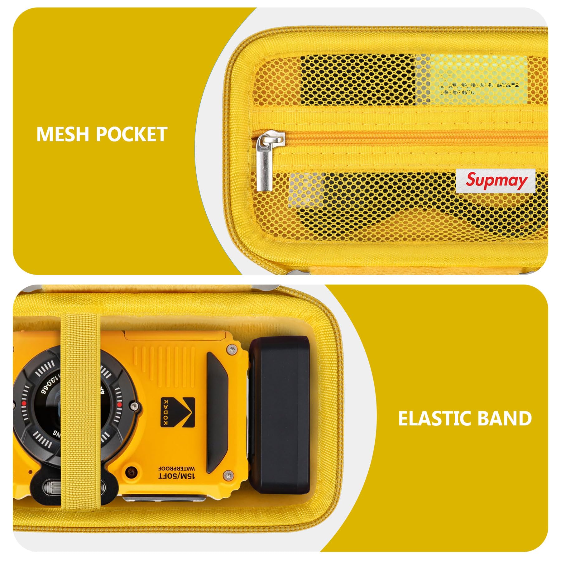 Étui de Protection Dur pour Kodak PIXPRO WPZ2 Robuste imperméable aux Chocs Poussière WiFi Caméra Numérique Jaune