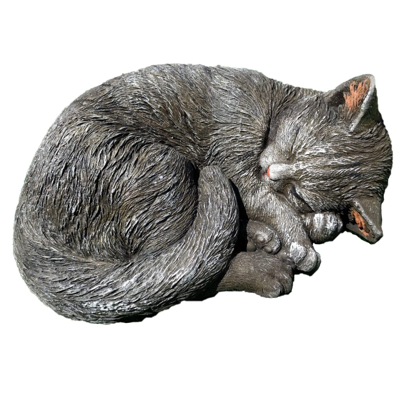 AnaParra Figura de Hormigón Piedra Decorativa Jardin Gato 28X12cm. para Exterior.
