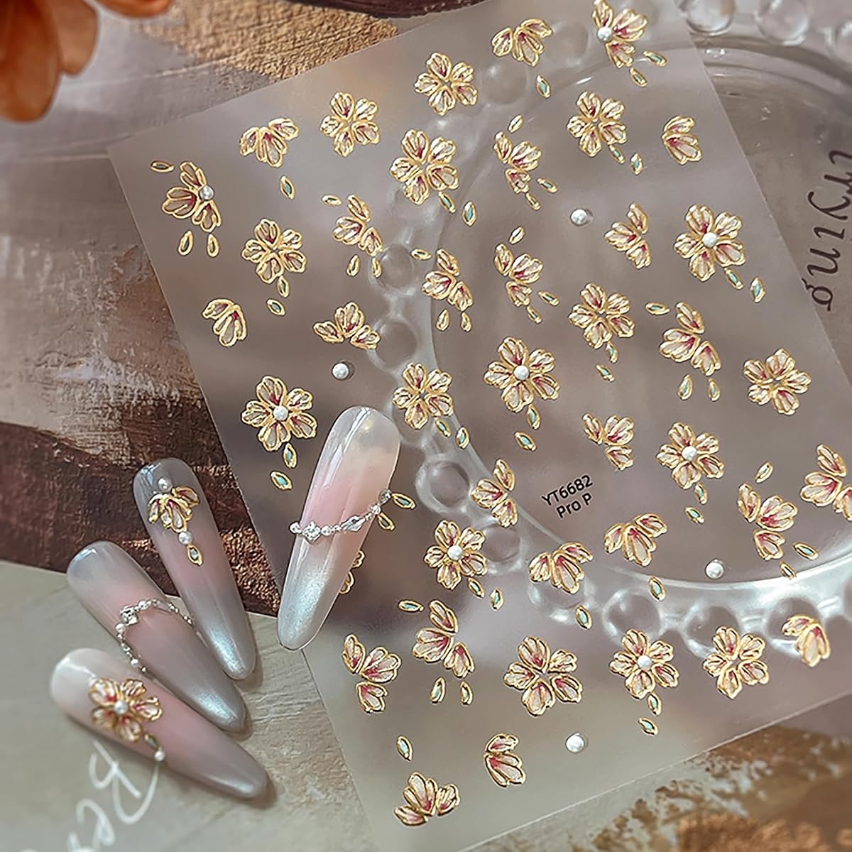 Pegatinas de uñas de flores para arte de uñas, pegatinas de uñas florecientes para mujeres, diseño de uñas en relieve para uñas de gel, accesorios de decoración para manicura de uñas de manos y pies, 1 hoja