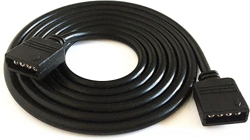 Miniatura 4 de 4 pines negro rgb LED divisor de cable LED conector de tira de 8 vías divisor Y divisor para uno a ocho RGB 5050 3528 tiras de luz LED con, 3.3 ft