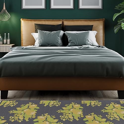 Miniatura 7 de Ottomanson Sara Collection - Alfombra antideslizante de goma con diseño de tazas de café de 2 x 5 pulgadas, 20 x 59 pulgadas, naranja oscuro