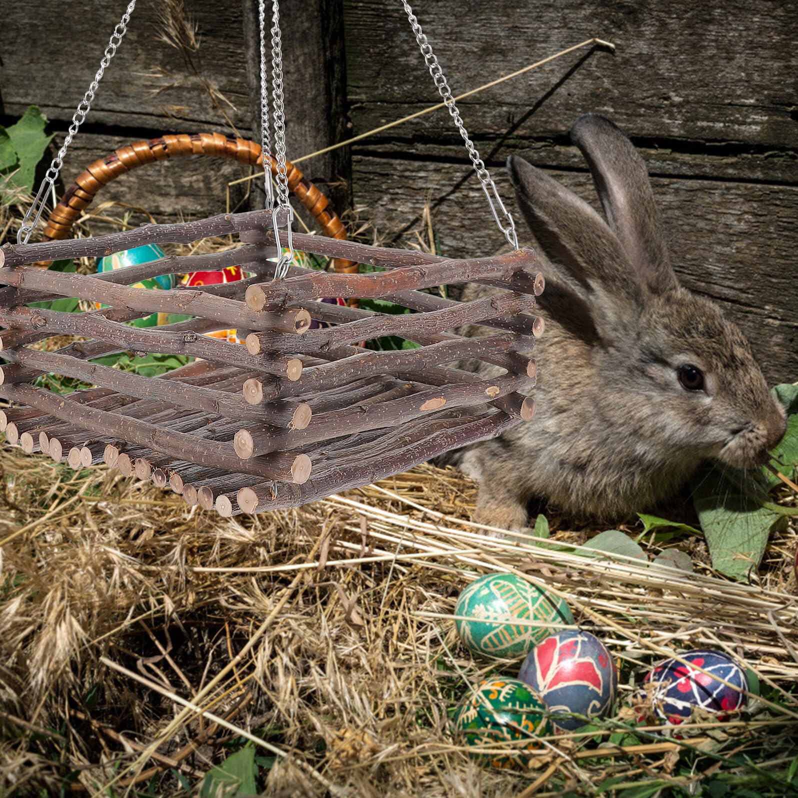 SHINEOFI Hamsterschaukel mit Edelstahlketten Verschleißfestes Hängemodul für Kleine Haustiere Wie Hamster Mäuse Chinchillas Spiel und Ruheplatz im Käfig