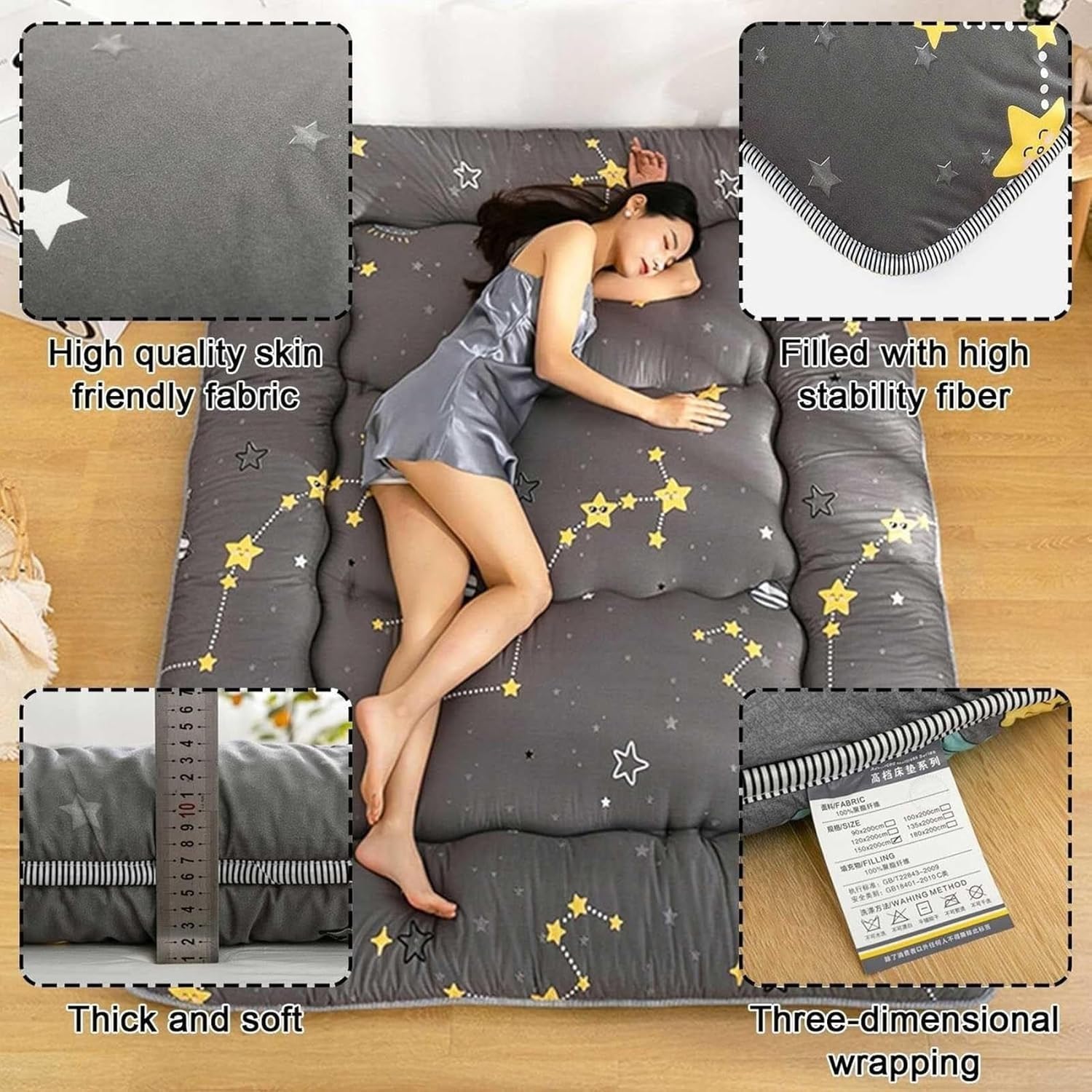Materasso pieghevole arrotolabile thailandese massaggi materassi tatami tappetino materasso per pavimento,Antiscivolo E Traspirante(01,150x200cm)