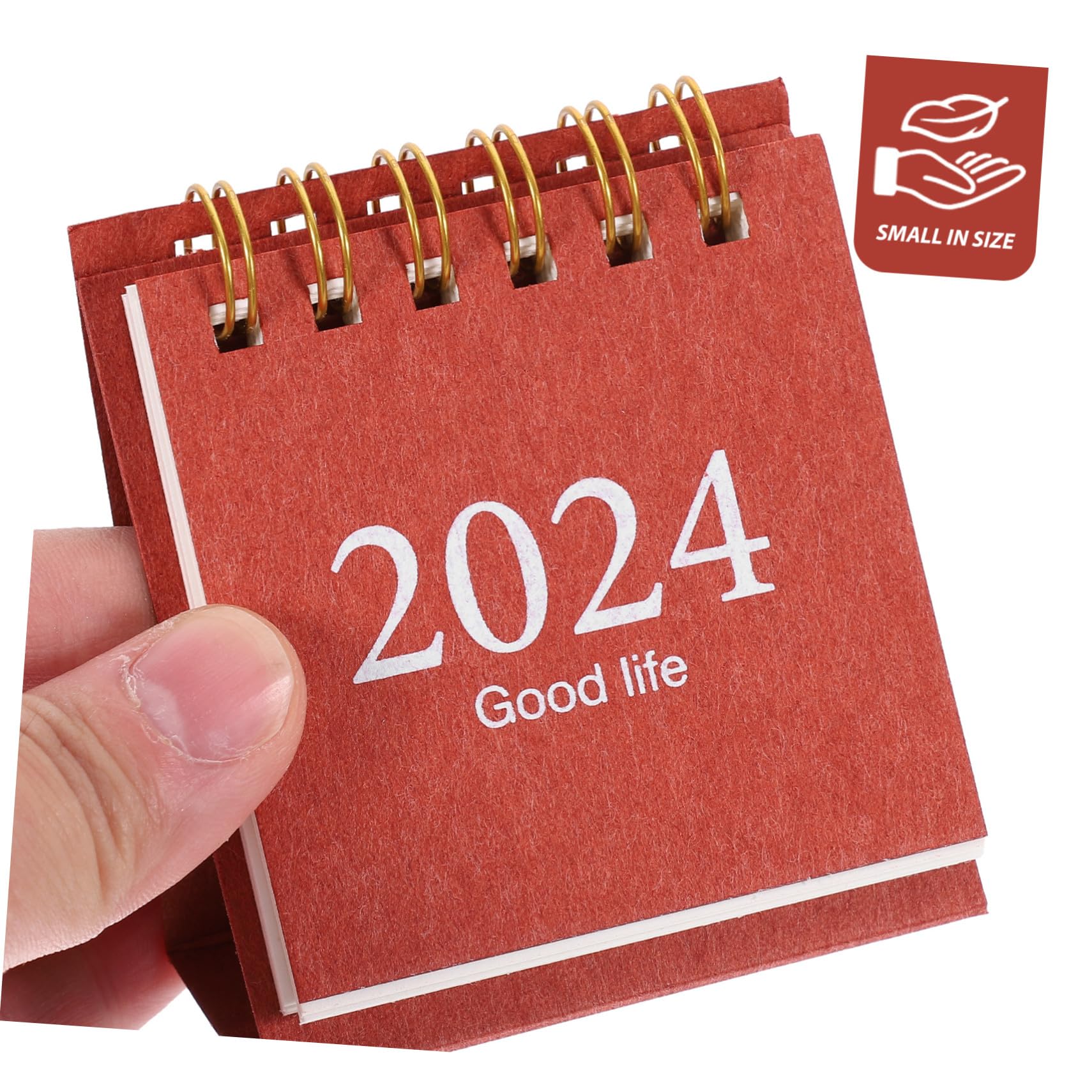 Calendario da Scrivania Mini Spiralato Rosso Decorativo Planner Mensile Compatto per Ufficio Casa Calendario Settimanale Tavolo con Spazio per Appunti e Disegni