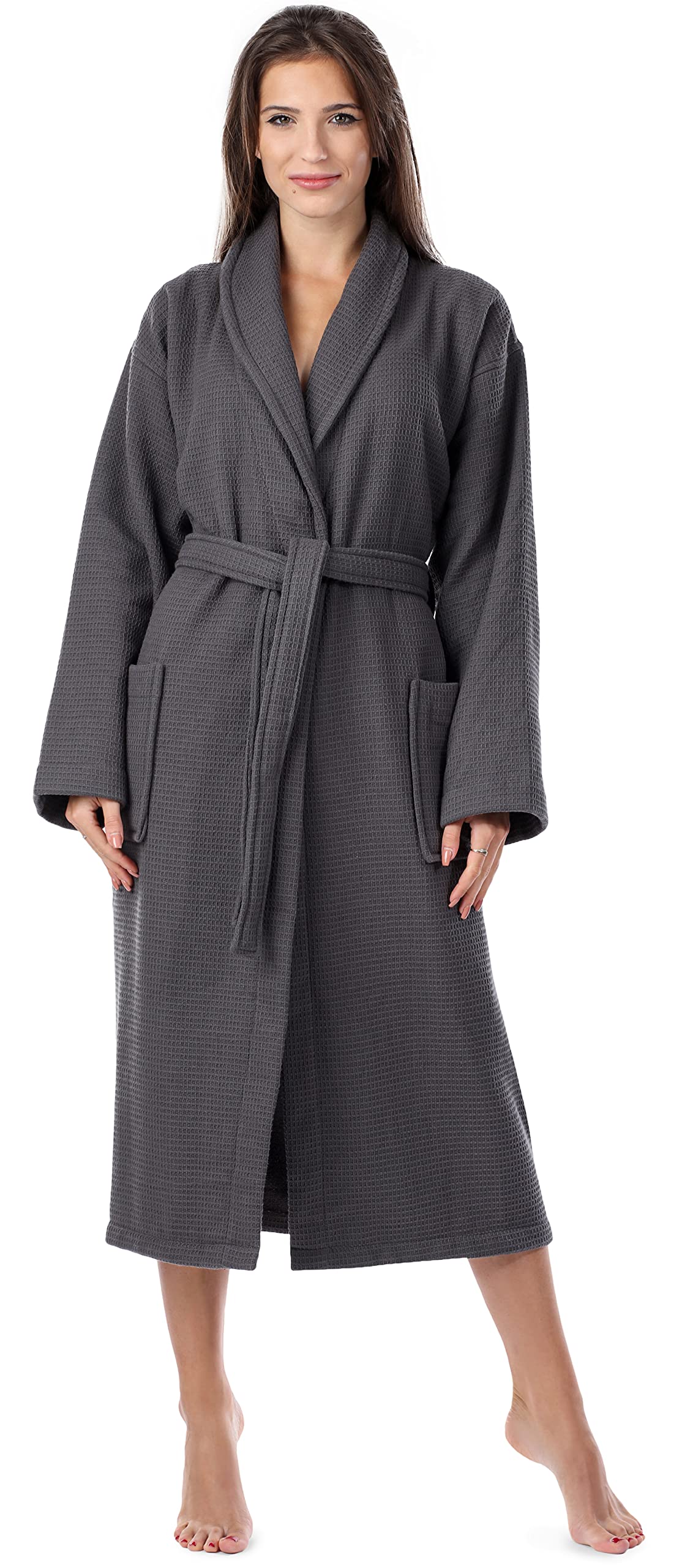 Ladeheid Damen Frottee Bademantel aus 100% Baumwolle Waffelpiqué LA40-227